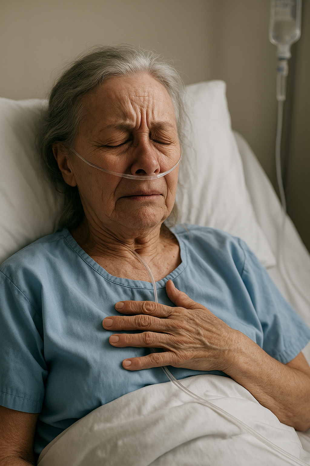 Elderly woman finding peace