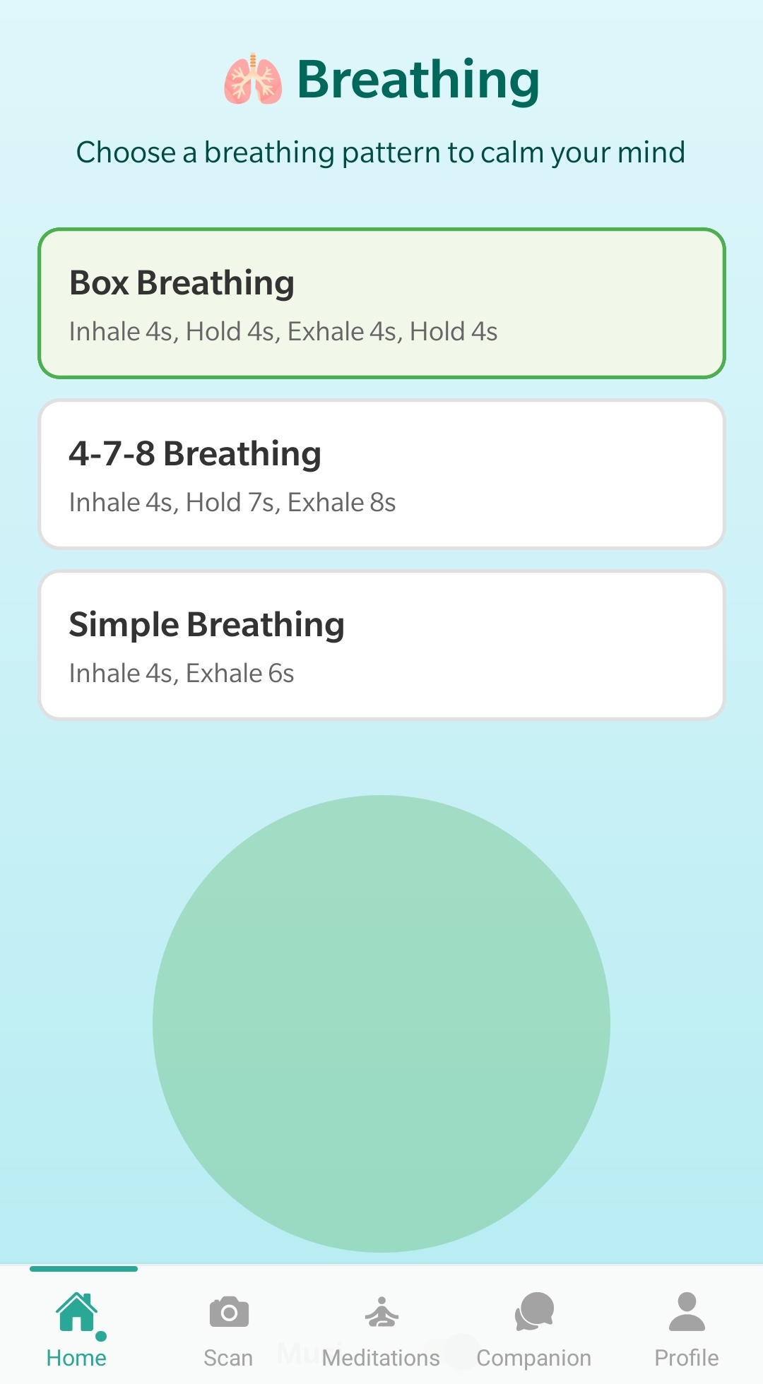 Mindfulness AI guided meditation session screen
